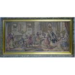 A gilt framed tapestry depicting classical scene, 43 x 88cm