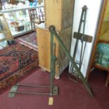 A pair of vintage Ernest Lake folding tennis posts