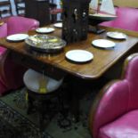 A 19th century mahogany pembroke table, with single end drawer, raised on turned baluster support, 4