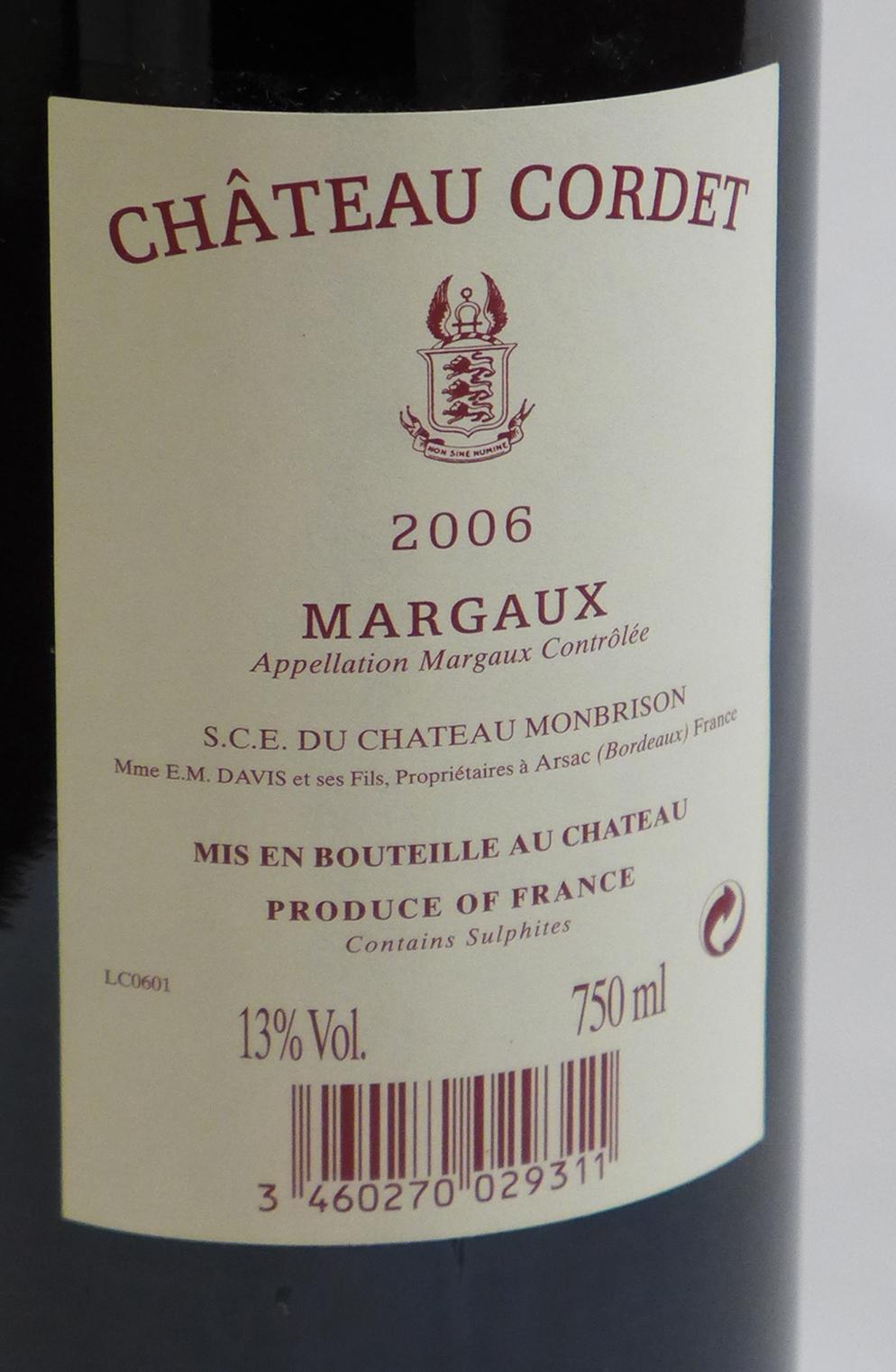 Château Cordet, 2006, Margaux, 12 bottles - Image 3 of 3