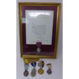 A collection of Masonic medals, to include a solid silver Masonic Freemasons Hospital medal,