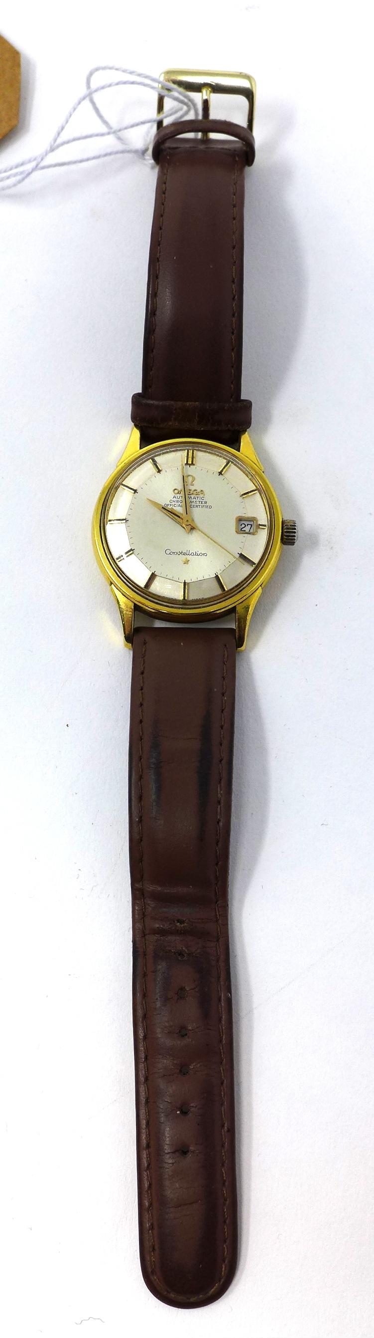 An Omega Constellation gold plated gentleman's automatic chronometer, silvered dial with baton - Image 2 of 3