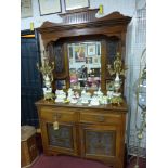 An Art Nouveau mahogany mirrored back sideboard, H.217 W.122 D.47cm