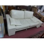 An IDP Italia white leather 2 seater sofa