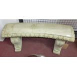 WITHDRAWN- A reconstituted stone Florentine style garden bench, H.42 W.110 D.35cm