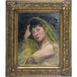 A late 19th/early 20th century continental portrait, oil on canvas, in gilt wood frame, 45 x 36cm