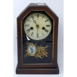 A late 19th century mantle clock by J Unghans, H.30 W.18 D.10cm
