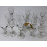 A collection of various Georgian and later drinking glasses (17)