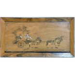 A 20th century Indian inlaid hardwood plaque, 43 x 82cm