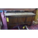 An early 20th century oak blanket chest, H.54 W.96 D.41cm