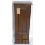 A narrow oak cabinet with spice drawers, H.93 W.36 D.20cm