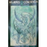 Leonora Carrington 1917-2011 original poster 1972 entitled 'Mujeres Conciencia' 71 x 48cm. With