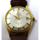 An Omega Constellation gold plated gentleman's automatic chronometer, silvered dial with baton