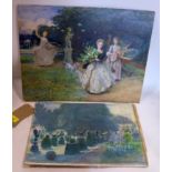 Two late 19th century/early 20th century oils on board, both monogrammed indistinctly