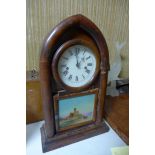 A 19th century American Waterbury clock, H.48 W.30 D.11cm