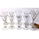 A collection of 10 Georgian cordial glasses of various sizes, tallest 20cm (10)