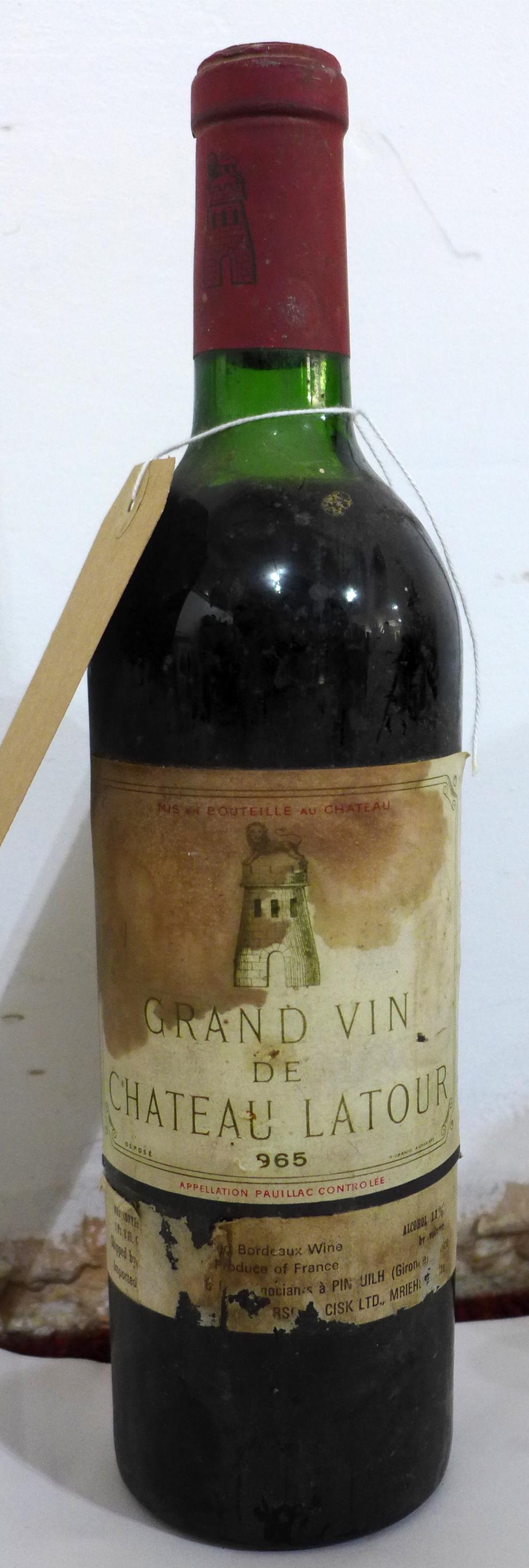 Grand Vin de Chateau Latour, 1965, Premier Grand Cru Classé, Pauillac, 1 bottle