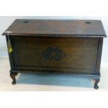 An early 20th century oak blanket box, H.57 W.91 D.43cm