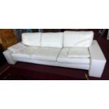 An IDP Italia white leather 3 seater sofa