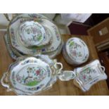 A mixed Copeland Spode part dinner service, including serving dishes, twin handled dishes, side