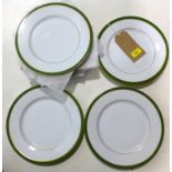 10 Legle Limoges, dark green, gold and white porcelain dinner plates, Dia: 26cm