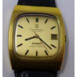 An Omega Constellation automatic chronometer wristwatch, gilt dial with baton markers and date