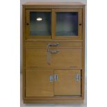 A 20th century beech wood collectors cabinet, H.109 W.58 D.40cm