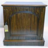 A Victorian mahogany side cabinet on castors, H.73 W.72 D.44cm