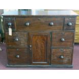 An early 19th century mahogany secretaire chest, H.98 W.122 D.54cm