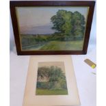 Two 19th century watercolours, initialed C G, one framed