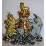 A painted plaster armorial crest