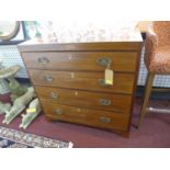 A Regency mahogany chest of four drawers, with ivory escutcheons, raised on bracket feet, H.98 W.