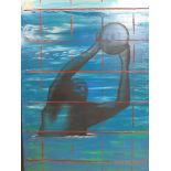 George Tincu (Contemporary school), Water polo Player, oil on canvas, signed lower right, 60 x 45cm