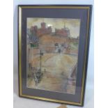 G. Wright Hall (1895-1974), View of a Castle, watercolour, signed lower right, 50 x 35cm