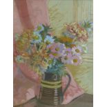 Daisy Jackson, 'Autumn Flowers', gouache, signed lower right, in gilt frame, 40 x 32cm