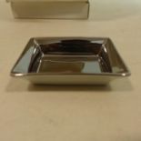 10 individually boxed Legle Limoges small rectangular dishes in platinum finish 1.5 x 6 x 8cm