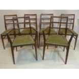 A set of six 1960's vintage afromosia (African teak) dining chairs by Richard Hornby for Heals,