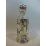 A Gucci silver decanter holder, with glass decanter, stamped 925, Gucci Italy, H.30cm