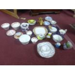 A large assorted collection of porcelain to include tureen, plates, teacups, saucers, side plates,