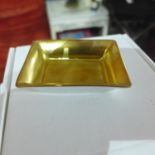 8 individually boxed Legle Limoges small rectangular dishes in yellow gold finish 1.5 x 6 x 8cm
