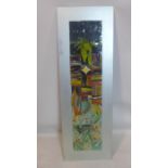 A contemporary art-glass panel