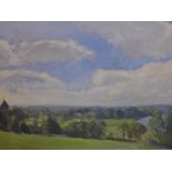 A gilt-framed large oil on canvas of Richmond Hill and the River Thames signed 'Morgan 78' bottom