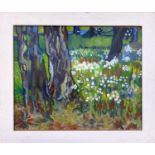 A 20th century oil on canvas, woodland scene, framed and glazed, 24 x 29cm
