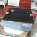 5 individually boxed Legle Limoges, large porcelain ashtrays: navy blue and gold, lime green and