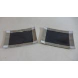 2 boxed Legle Limoges porcelain rectangular dishes in shades of black, grey and white with