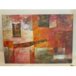20th century school, a large abstract study, oil on canvas, unsigned, 87 x 123cm