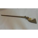 An antique brass bound middle Eastern musket, L.142cm