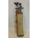 A set of antique golf clubs