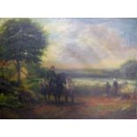 A 20th century rural scene oil on canvas, in gilt frame and signed, 51 x 64cm