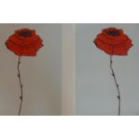 Jo Self, British b.1956, 'vermilion rose', two limited edition prints signed and numbered 22/35